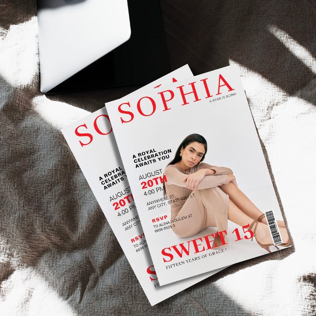 Unique magazine cover photo quinceanera invitation (Creator Uploaded)