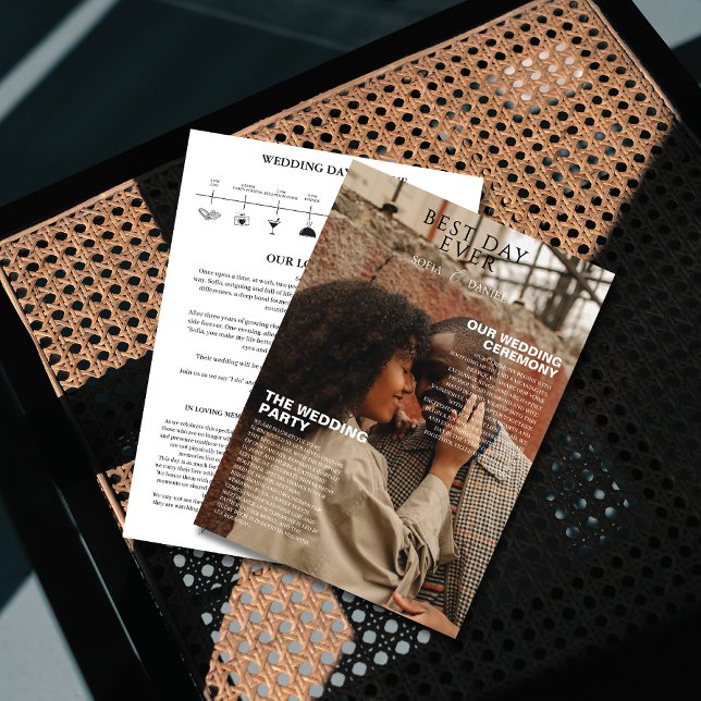 Unique Magazine details timeline photo wedding Invitation (Creator Uploaded)