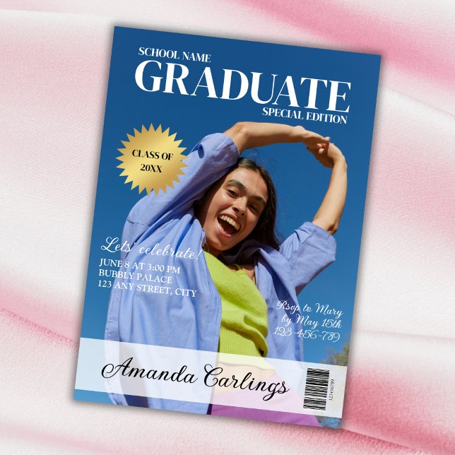 Unique Magazine Graduate Photo 2024 Graduation Invitation (Unique Magazine Graduate Photo 2024 Graduation Invitation)