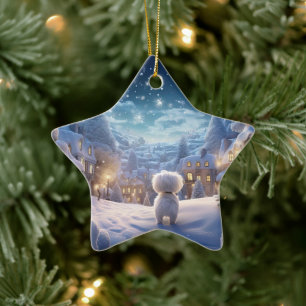 Unique Maltese Christmas, Gift For Dog Lovers Ceramic Tree Decoration