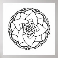 Unique Mandala Adult Colouring Poster