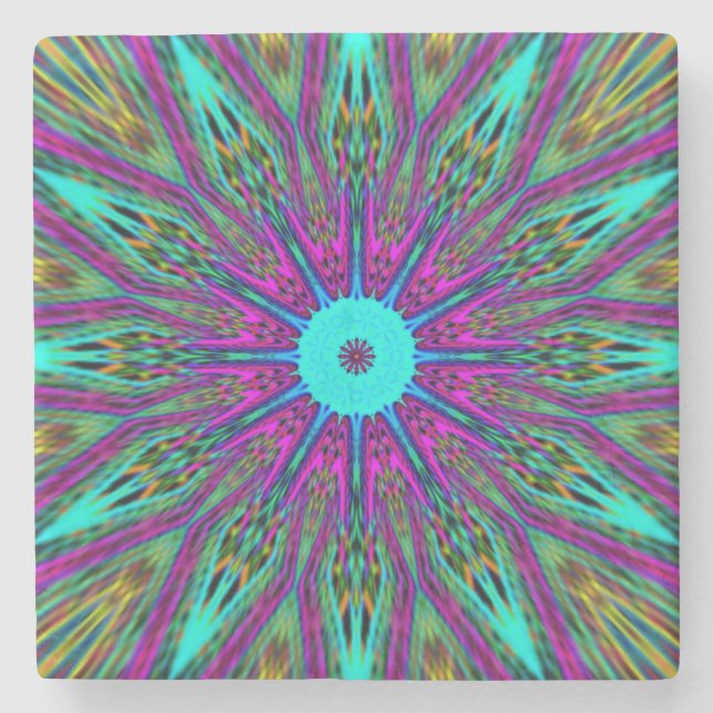 unique mandala stone coaster (Front)