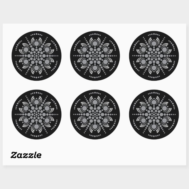Unique Mandala Template Classic Round Sticker (Sheet)
