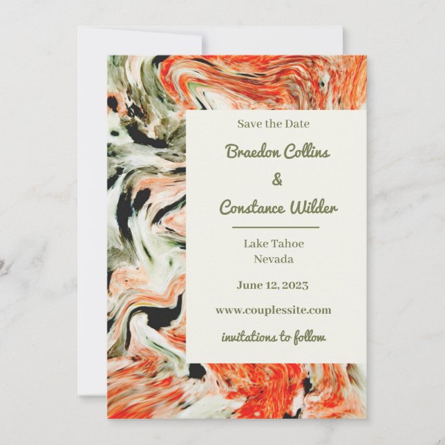 Unique Marble Wedding Save The Date (Front)