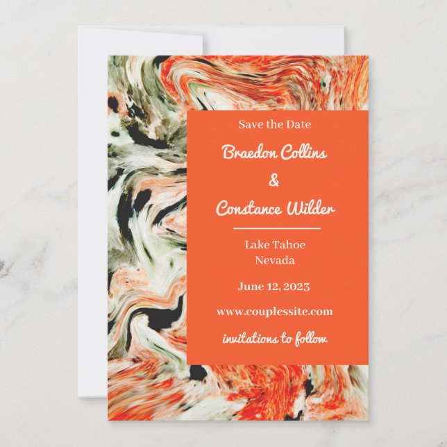 Unique Marble Wedding Save The Date (Front)
