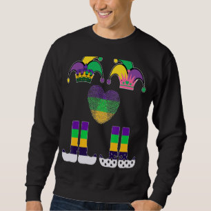Unique Mardi Gras Love Heart Gnome Jester Couple M Sweatshirt