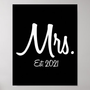 Unique Matching Wedding Gifts For Bride Groom Mrs. Poster