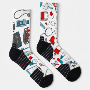 Unique Medical Print Crew Socks