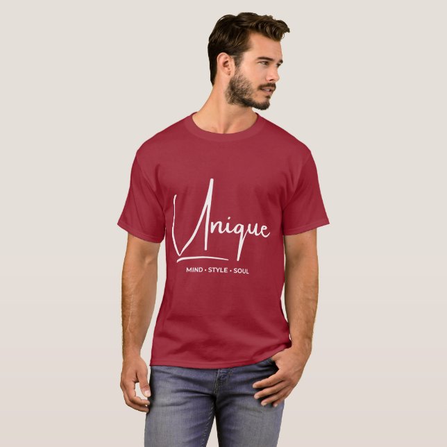 Unique Mind Style Soul Script Aesthetic Typography T-Shirt (Front Full)