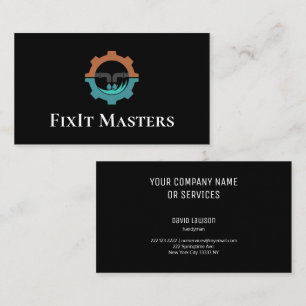 Unique minimal plumber black and white business  card