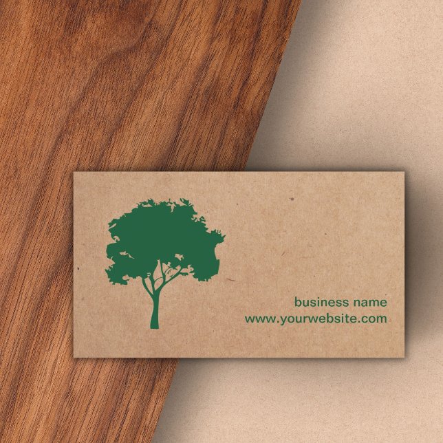 Unique Minimalist Green Tree Cardboard Landscaping Business Card (Creator Uploaded)