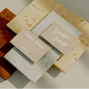 Unique Minimalist Neutral Boho Chic Modern Trendy  Business Card