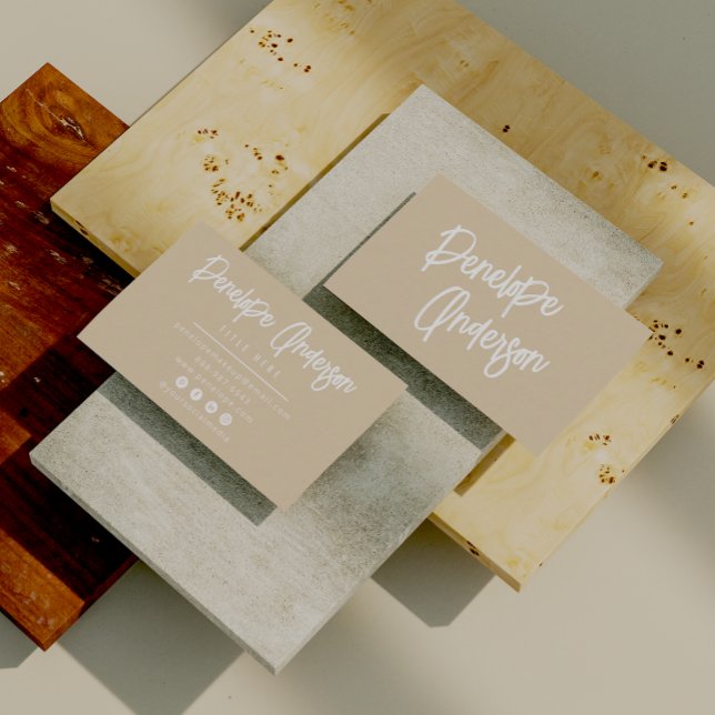 Unique Minimalist Neutral Boho Chic Modern Trendy  Business Card (Creator Uploaded)
