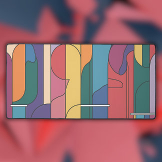 Unique Modern Abstract Geometric Shapes Desk Mat