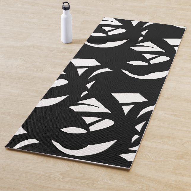 Unique Modern Art Black and White Yoga Mat (In Situ)