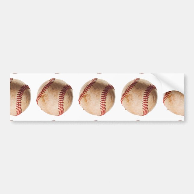 Unique Modern Baseball Art Bumper Sticker (Front)