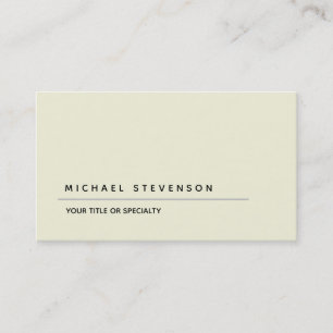 Unique Modern Beige Colour Minimalist Plain Business Card