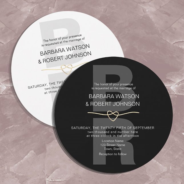 Unique Modern Black and White Wedding Invitation (Creator Uploaded)