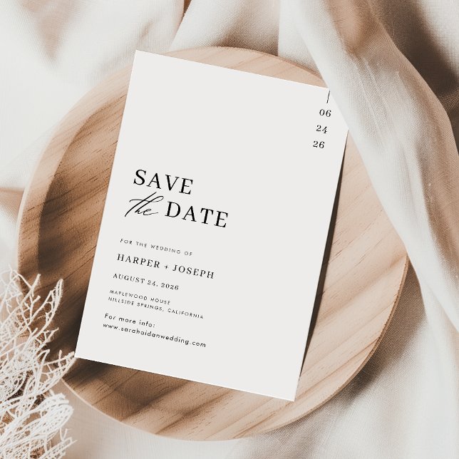 Unique Modern Black and White Wedding Save The Date (Creator Uploaded)