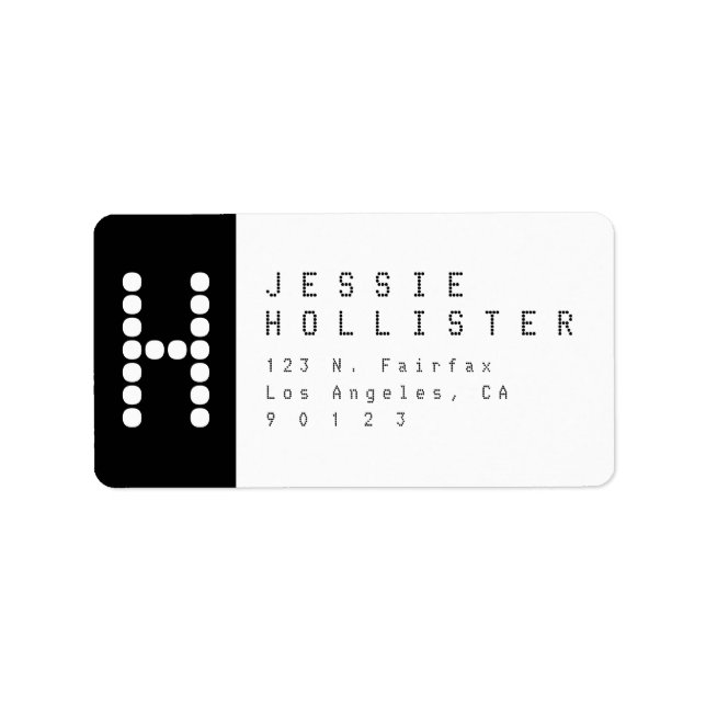 Unique & Modern | Black & White Return Address Label (Front)