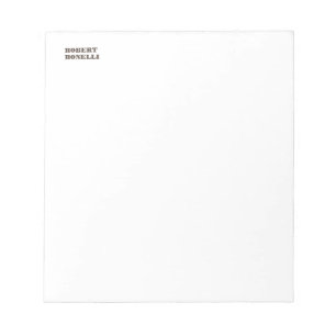 Unique Modern Black White Your Name Minimalist Notepad