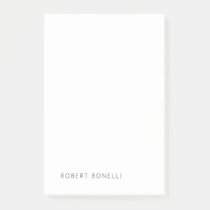 Unique Modern Black White Your Name Minimalist Post-it Notes