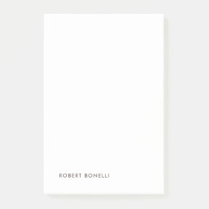 Unique Modern Black White Your Name Minimalist Post-it Notes