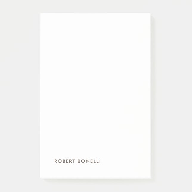 Unique Modern Black White Your Name Minimalist Post-it Notes (Front)