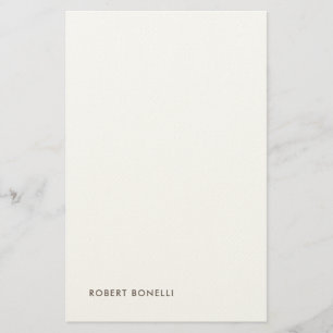 Unique Modern Black White Your Name Minimalist Stationery