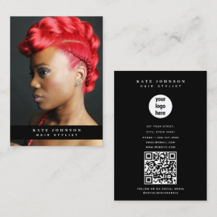 Unique Modern Business Logo Photographer Photo Card