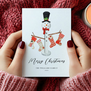 Unique Modern Christmas Snowman Non-Photo Holiday Card