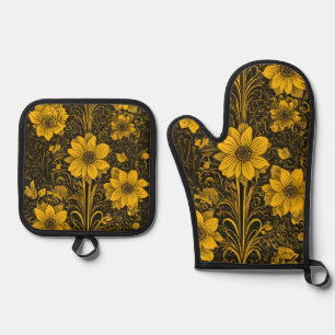 Unique & Modern Designs Oven Mitt and Pot Holder Set