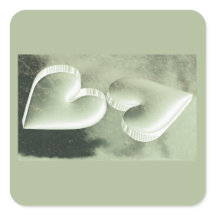 Unique modern elegant two silver hearts 