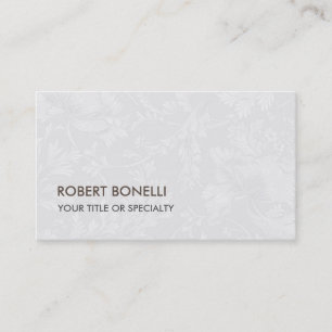 Unique Modern Grey Floral Damask Business Card