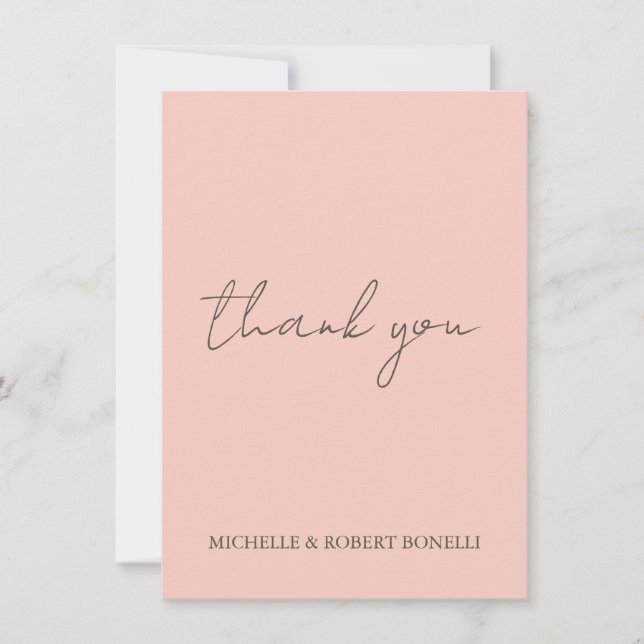 Unique Modern Handwritten Chic  Thank You Card (Front)