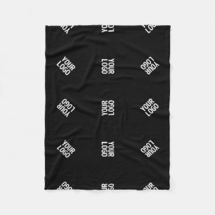 Unique Modern Logo Pattern Template   Black Fleece Blanket
