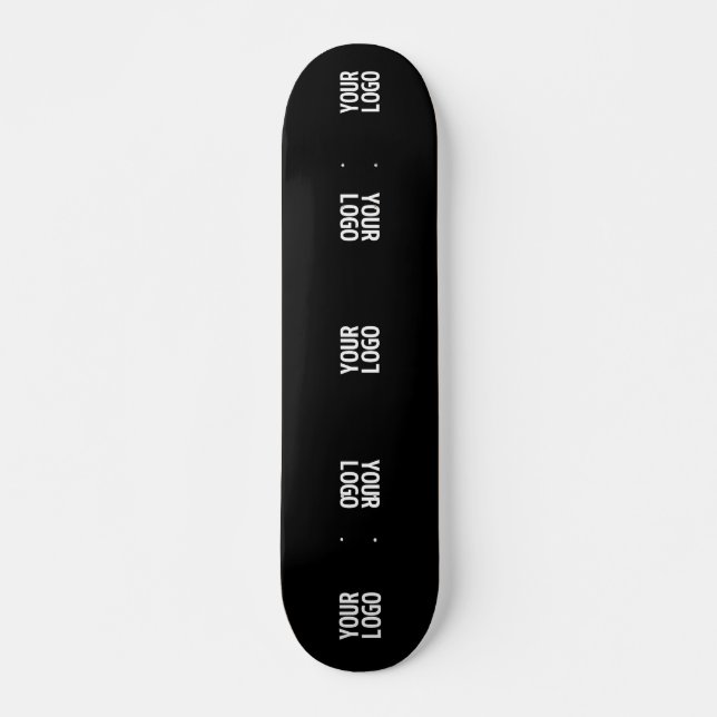Unique Modern Logo Pattern Template | Black Skateboard (Front)
