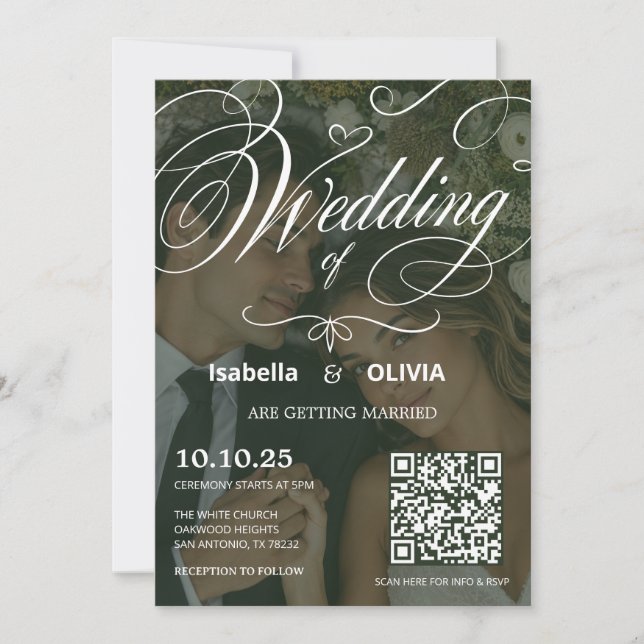 Unique Modern Magazine Style Wedding Invitation (Front)