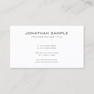 Unique Modern Minimalist Beautiful Cool Plain Business Card