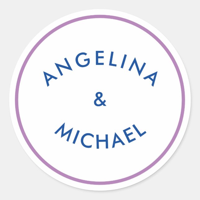 Unique Modern Minimalist Plain Classic Round Sticker (Front)