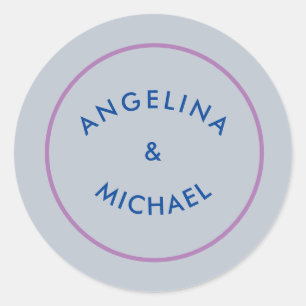 Unique Modern Minimalist Plain Classic Round Sticker