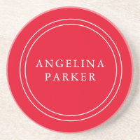 Unique Modern Minimalist Plain Red Your Name