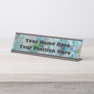 Unique Modern One Of A Kind Abstract Art Design Desk Name Plate
