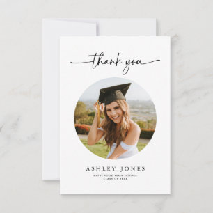 Unique Modern Photo Graduation Thank You Card