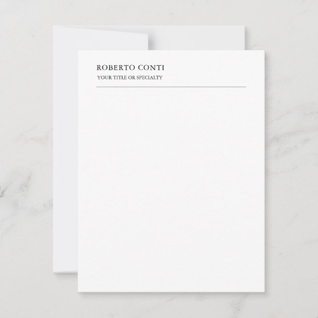 Unique Modern Plain Minimalist Name Card (Front)