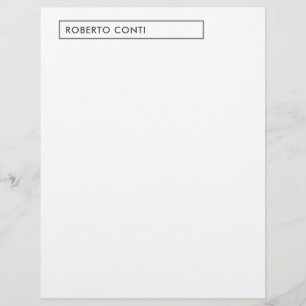 Unique Modern Plain Minimalist Name Custom Letterhead