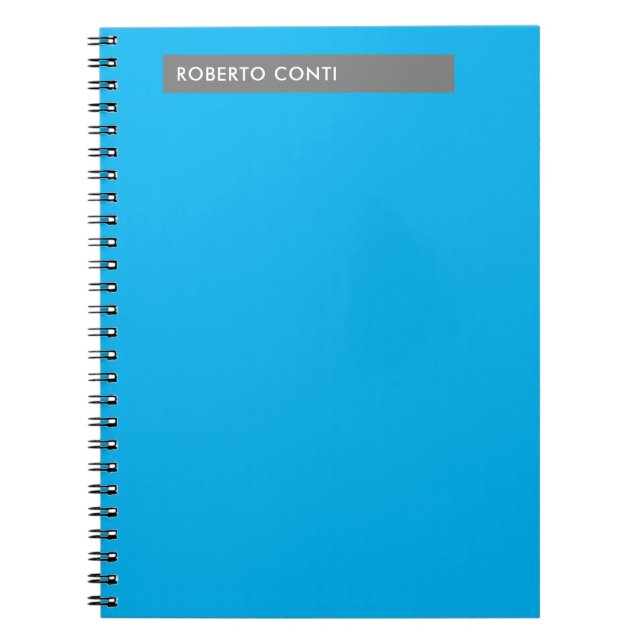Unique Modern Plain Minimalist Name Notebook (Front)