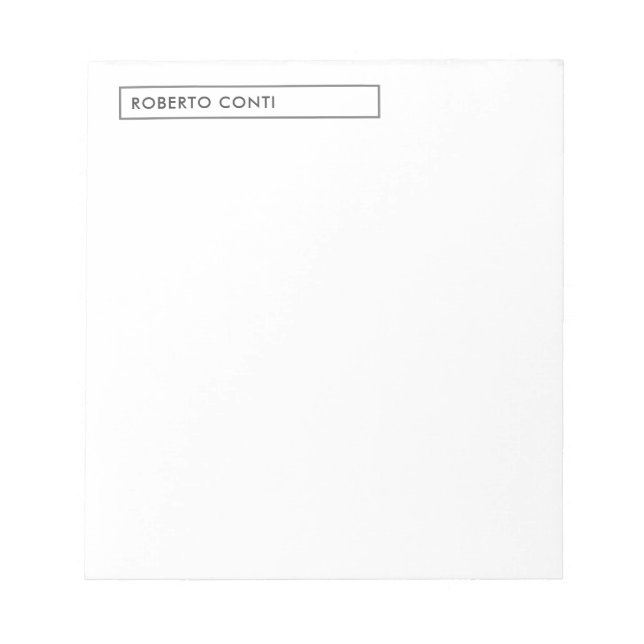 Unique Modern Plain Minimalist Name Notepad (Front)