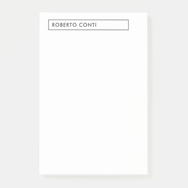 Unique Modern Plain Minimalist Name Post-it Notes (Front)