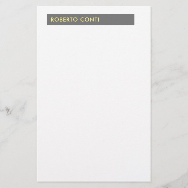 Unique Modern Plain Minimalist Name Stationery (Front)